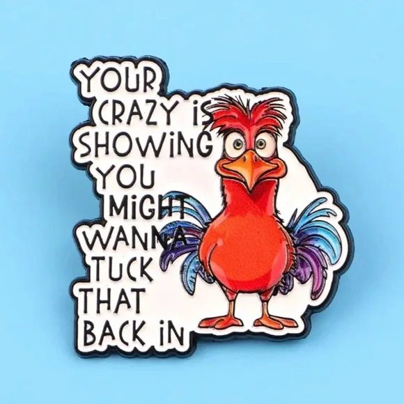 Pin Colorful Cartoon Rooster Pin Brooch NEW Funny - Picture 4 of 5